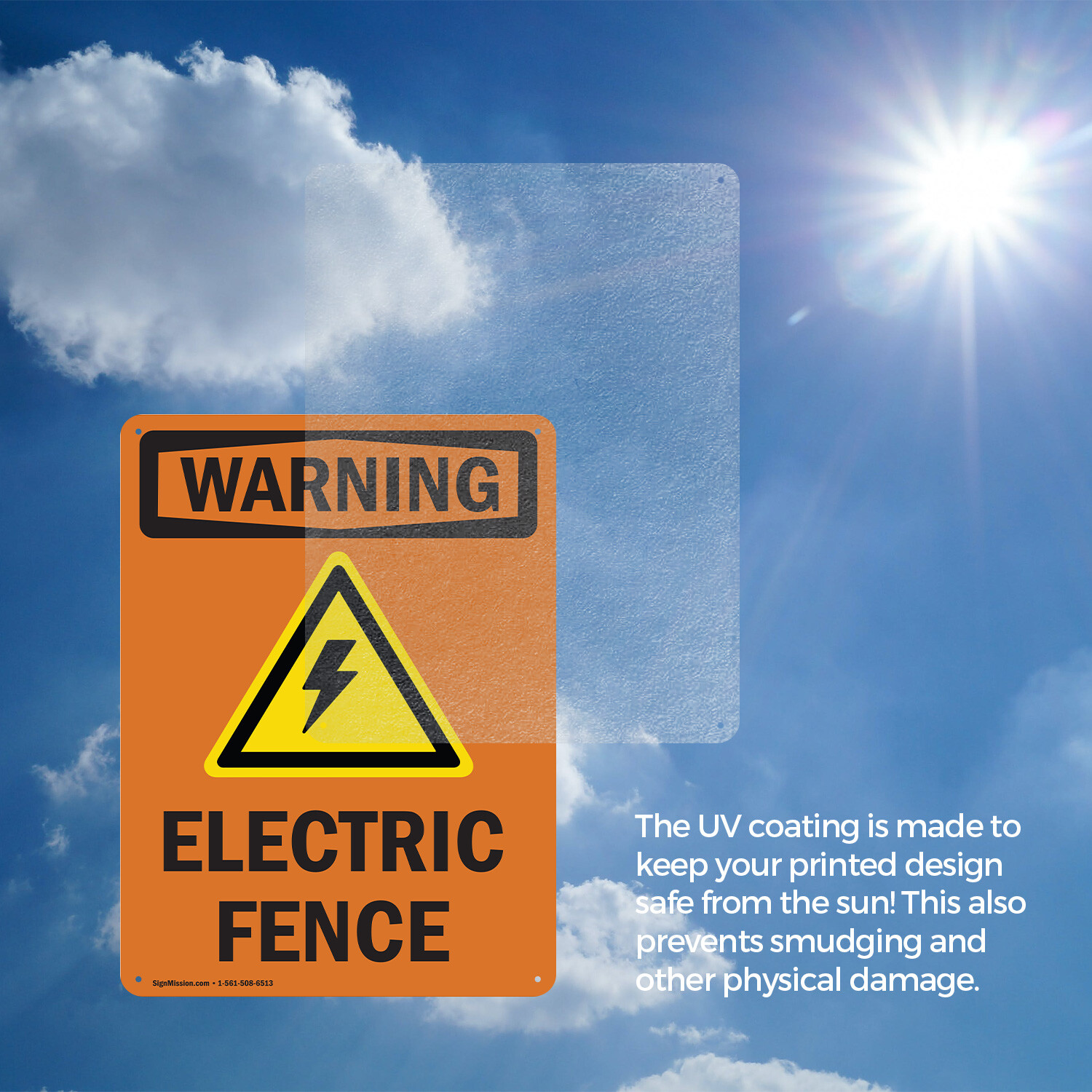 (2 Pack) Electric Fence With Symbol OSHA Warning Sign Decal Metal Plastic