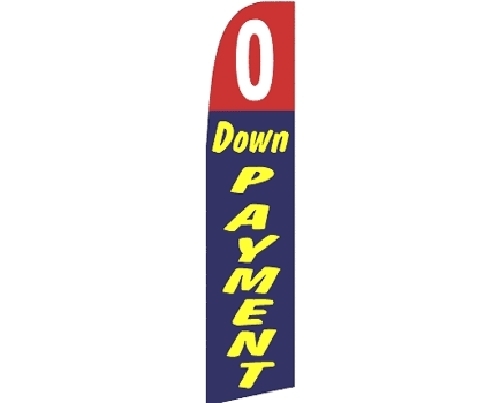 0 Down Payment (Red & Blue)Advertising Feather Swooper Flutter Banner Super Flag