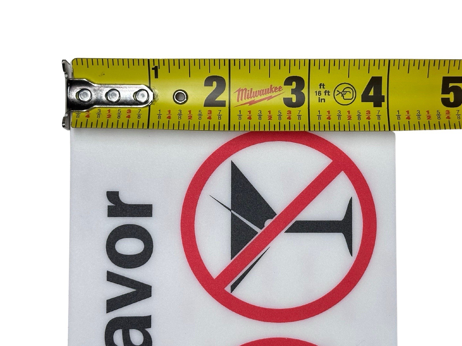 INPS 12&Prime;x4&Prime; Prohibitory Sign Adhesive Vinyl Business Decal Graphics – Pack Of 14