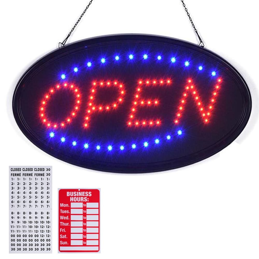 LED Open Sign, 23&Prime; x 14&Prime; Large High Visibility Advertisement Board Bright Ele…