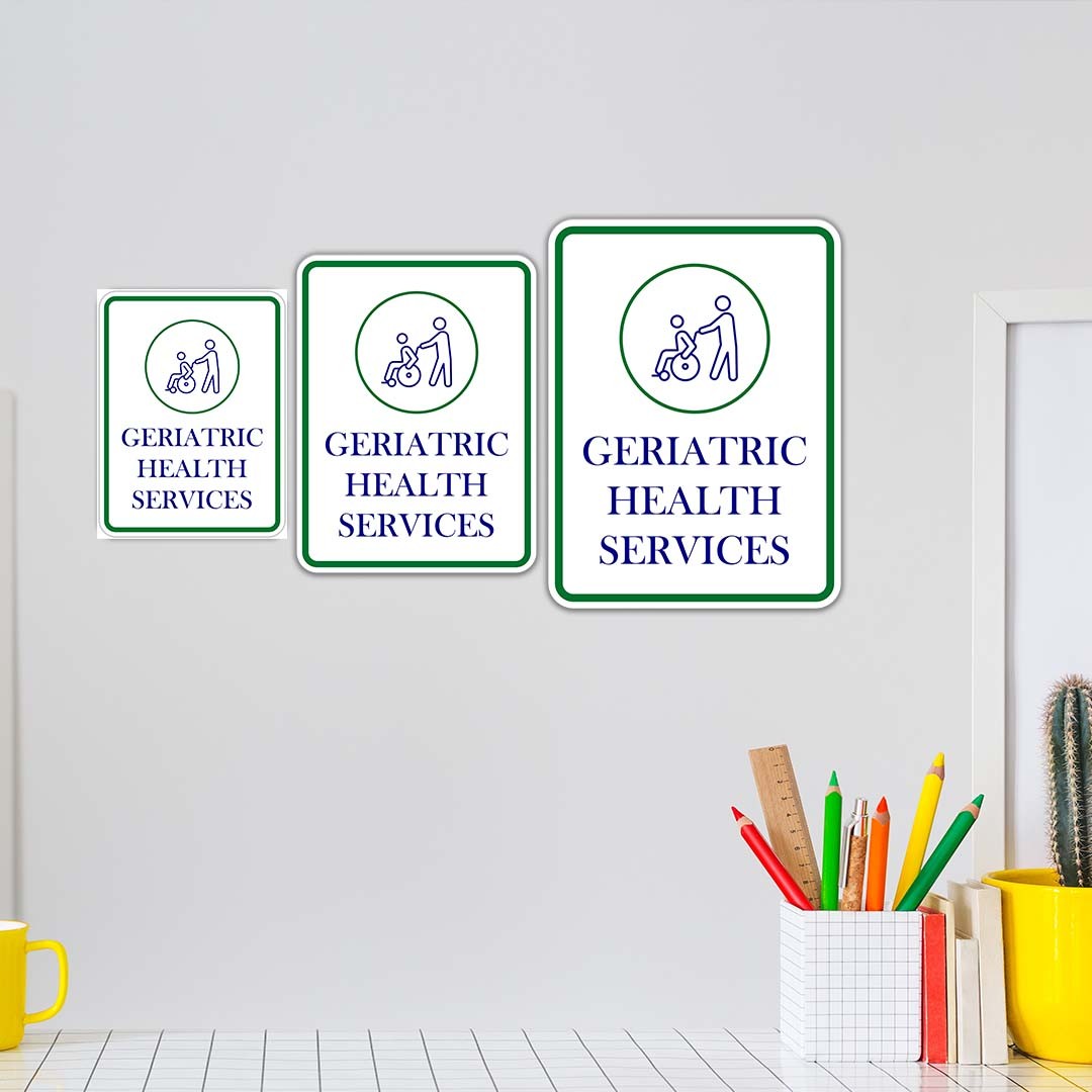 Portrait Round Plus Geriatric Health Services Wall or Door Sign