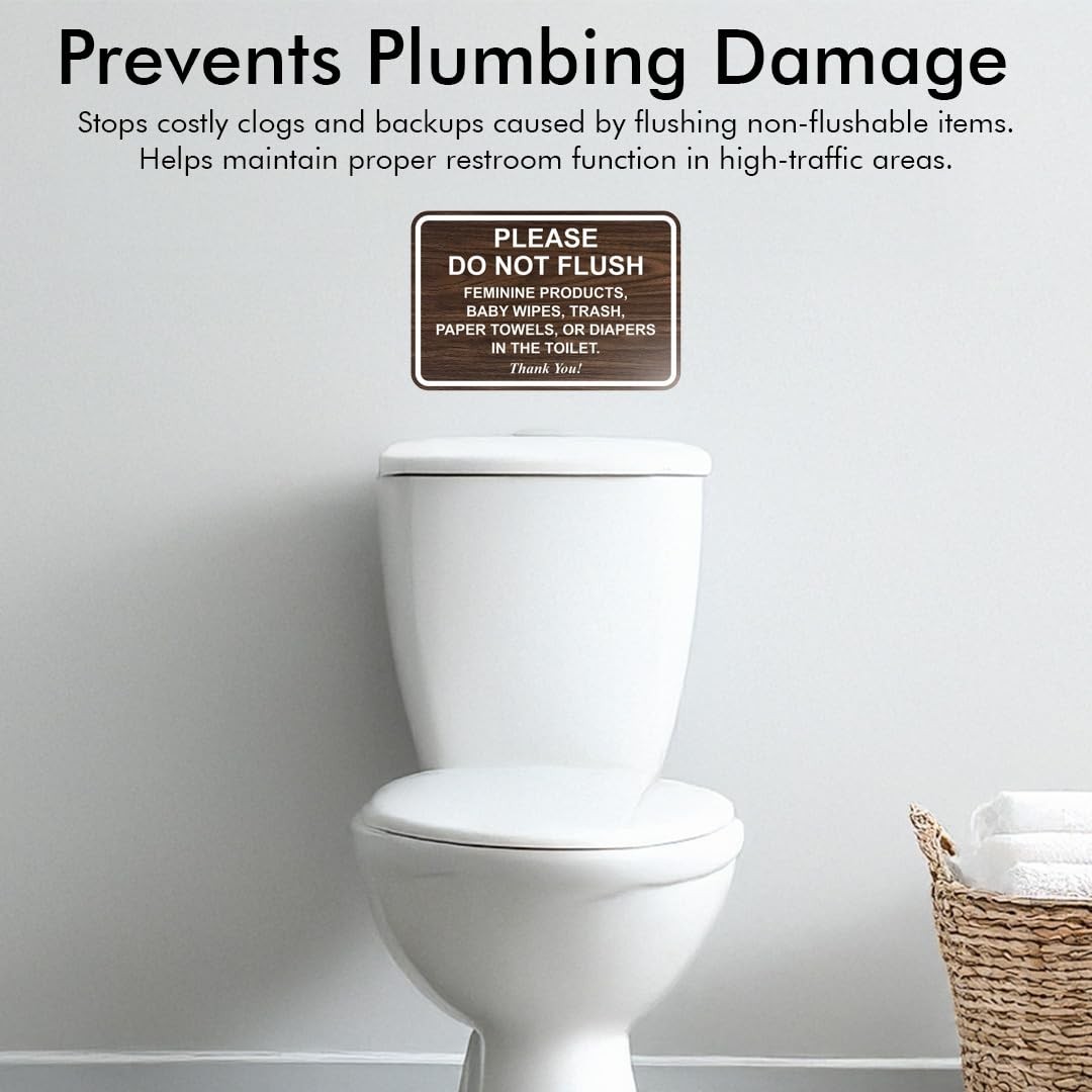 1 PCS 4×6 Inch Framed Please Do Not Flush Thank You Bathroom Sign Silver