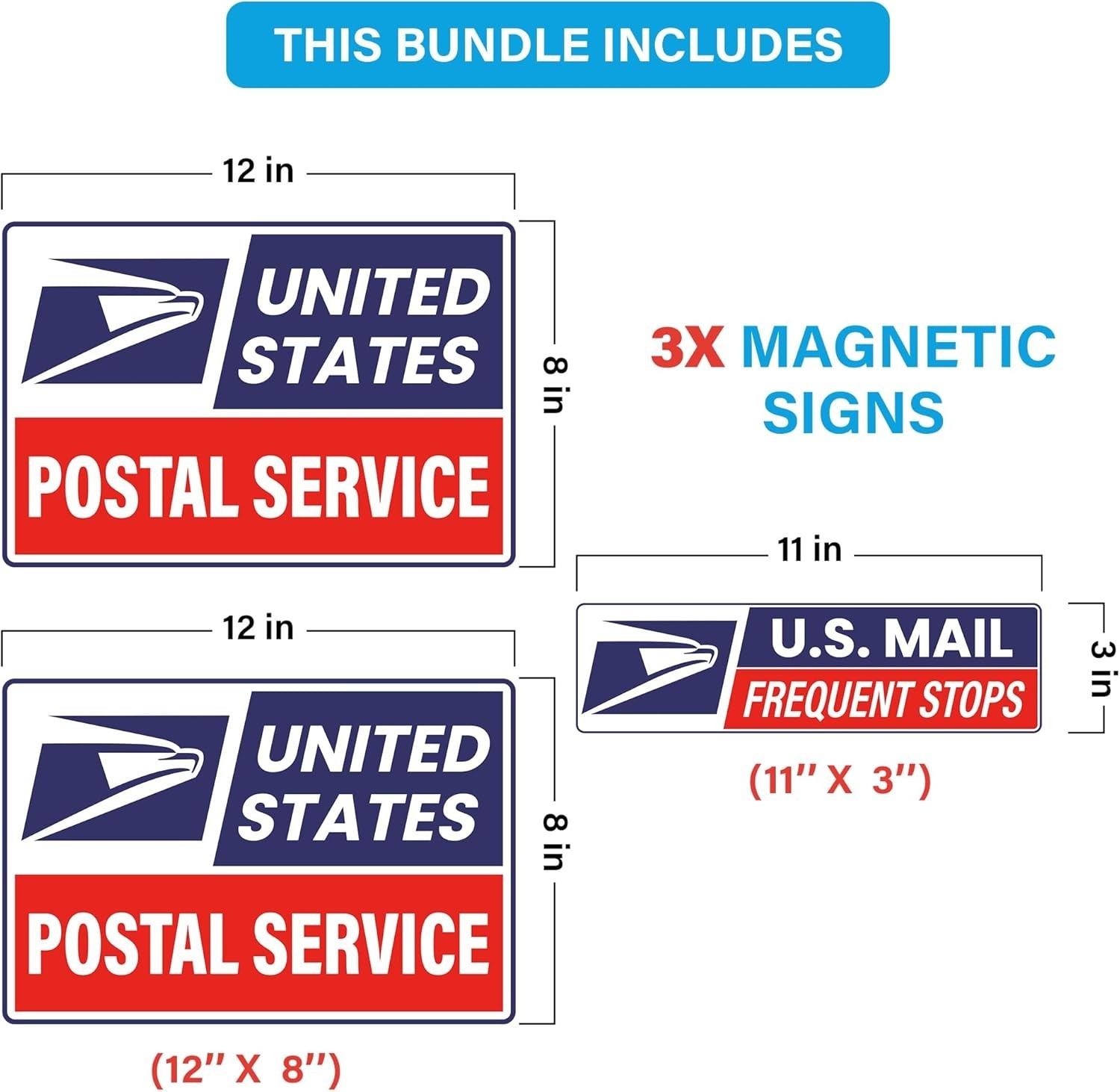Car Magnets Postal,Heavy Duty U.S. Reflective Mail Delivery Driver Magnetic Sign