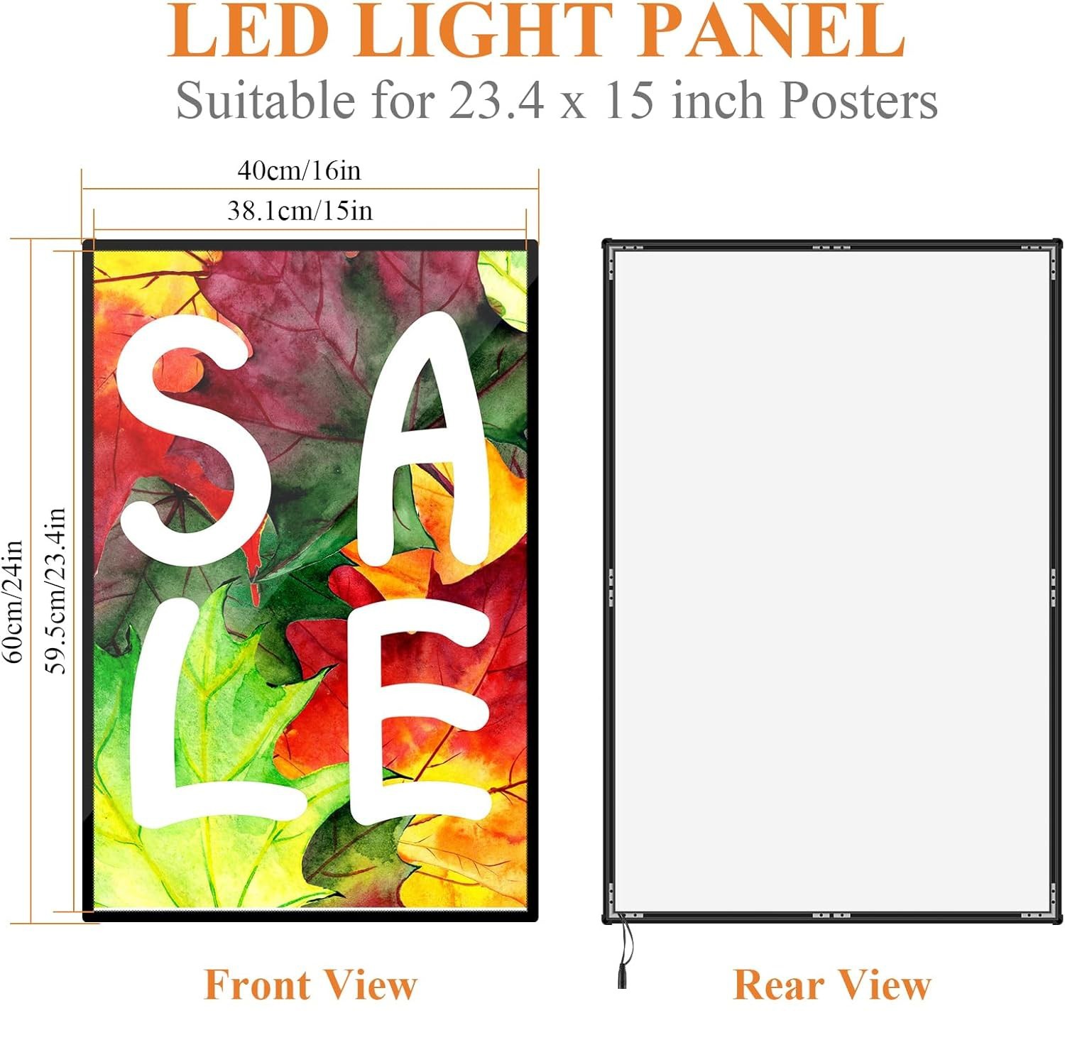 LED Poster Frame 16&Prime; x 24&Prime; with RF Remote – Fits 15x 23 Posters – FAST SHIPPING