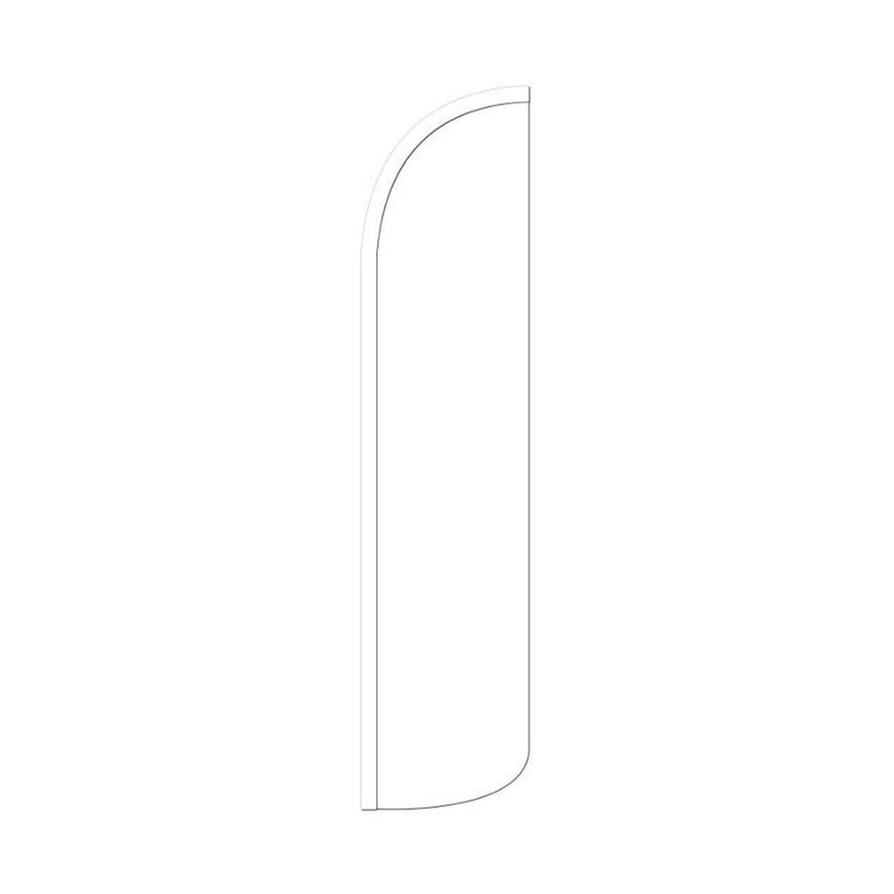 White Solid Color Swooper Flutter Windless Feather Flag | 3ft W x 11.5ft Tall
