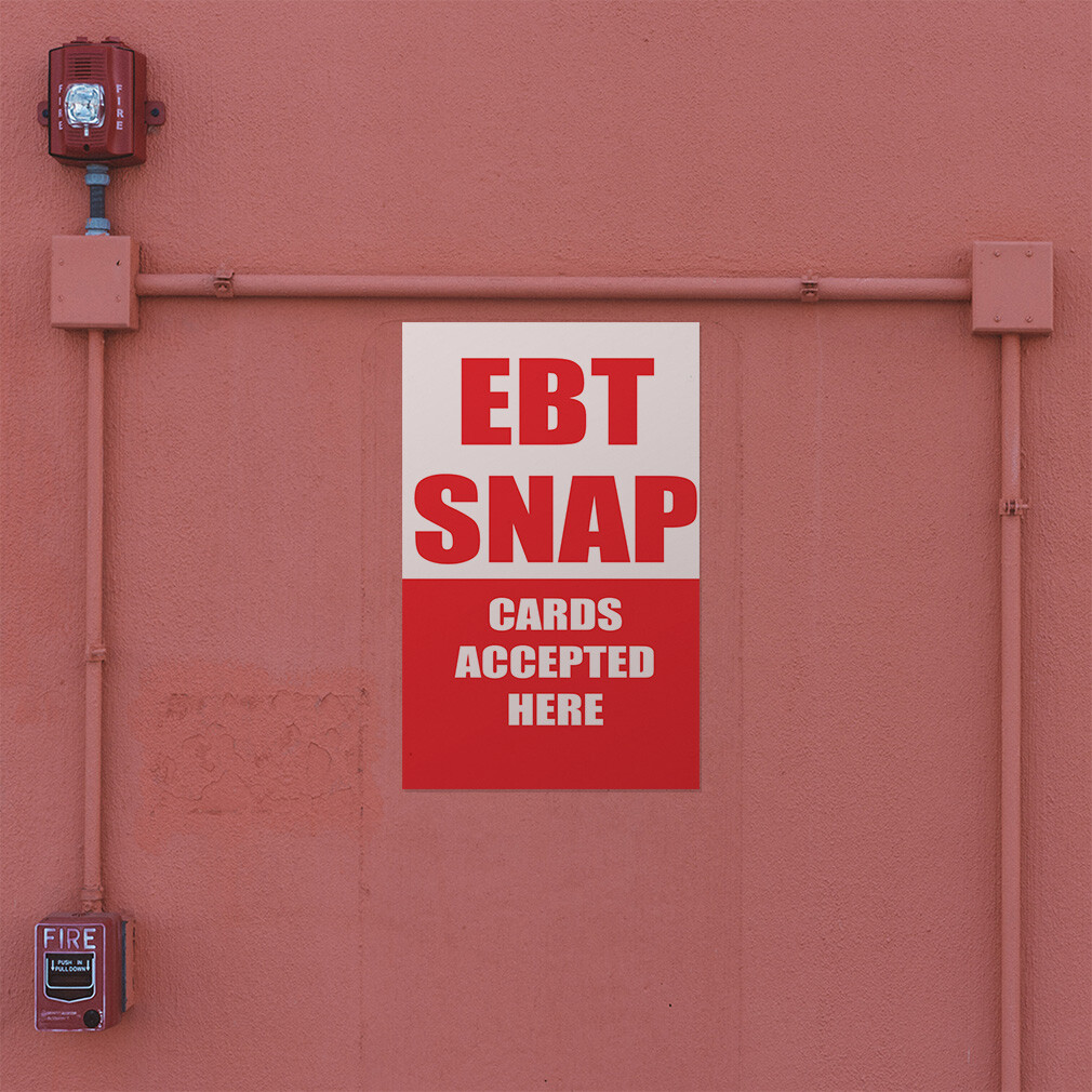 Door Decals Vertical Vinyl Stickers Ebt Snap Cards Accepted Here Business F
