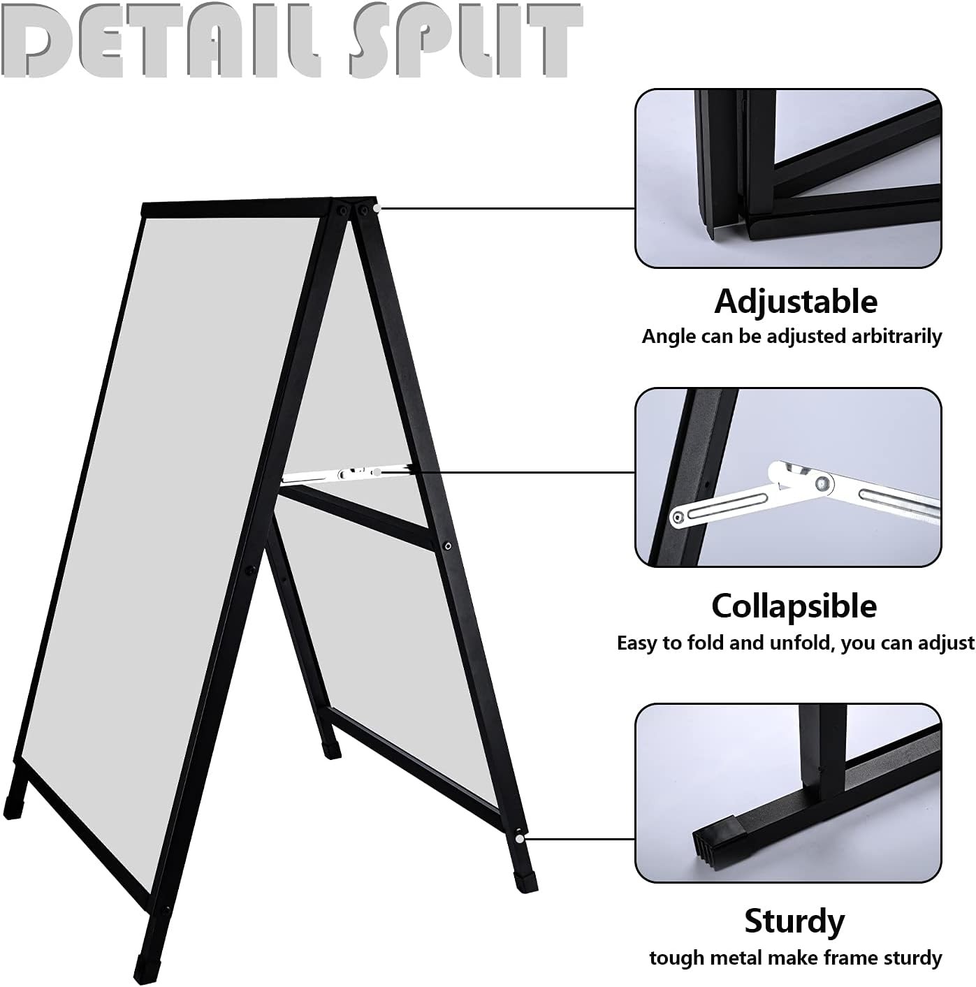 24 x 36 Inch A Frame Sign Double-Sided Folding Sandwich Board Heavy Duty Slide-i