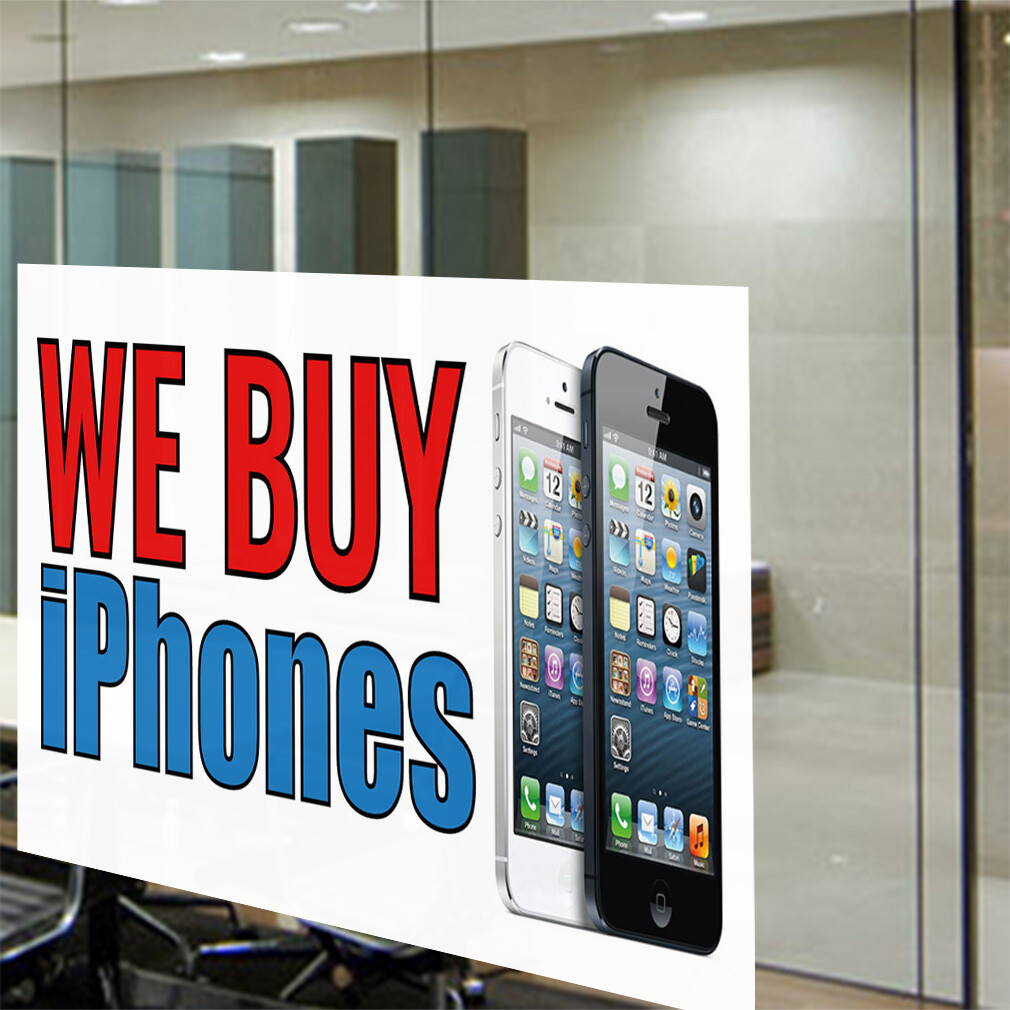 Decal Stickers We Buy Iphone Outdoor Advertising Printing A Store Sign Label
