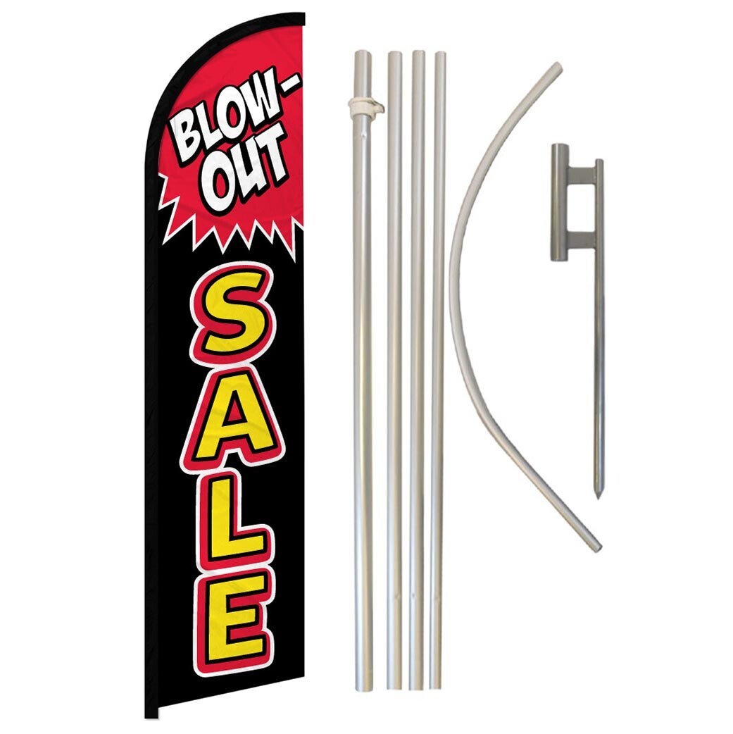 Blow Out Sale Full Curve Windless Swooper Flag & Pole Kit Sale Flag