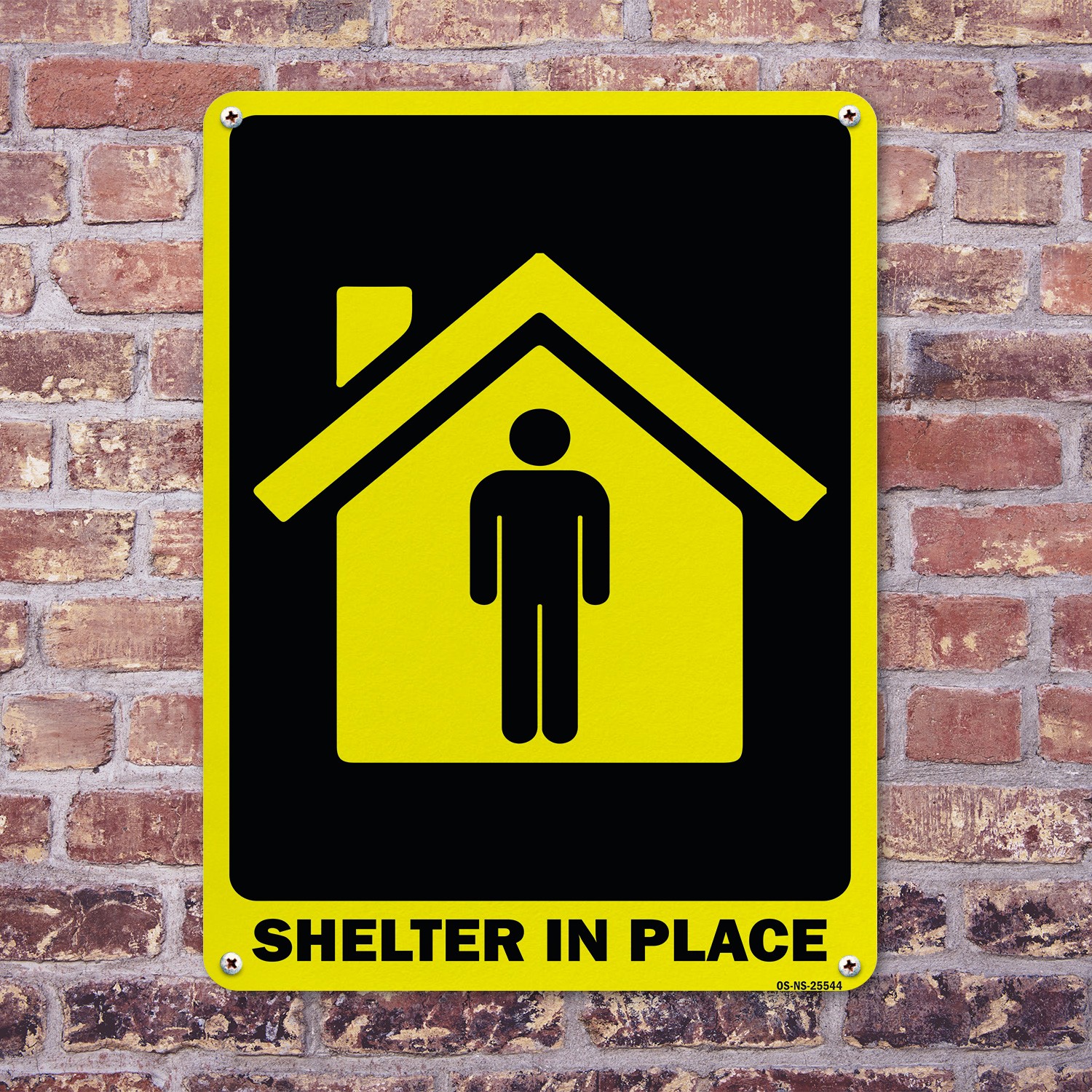 Shelter In Place Public Safety Sign Metal, Plastic, Or Decal – 5 or 10 Pack