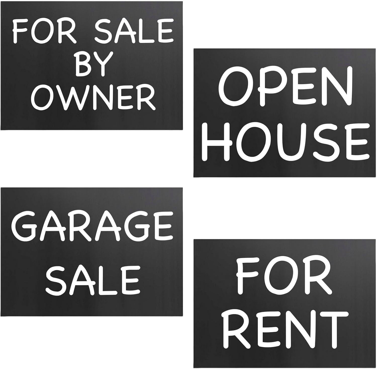 8 PACK Corrugated Plastic Board Yard Signs 24 x 36 in, Black 4mm – Blank Signs