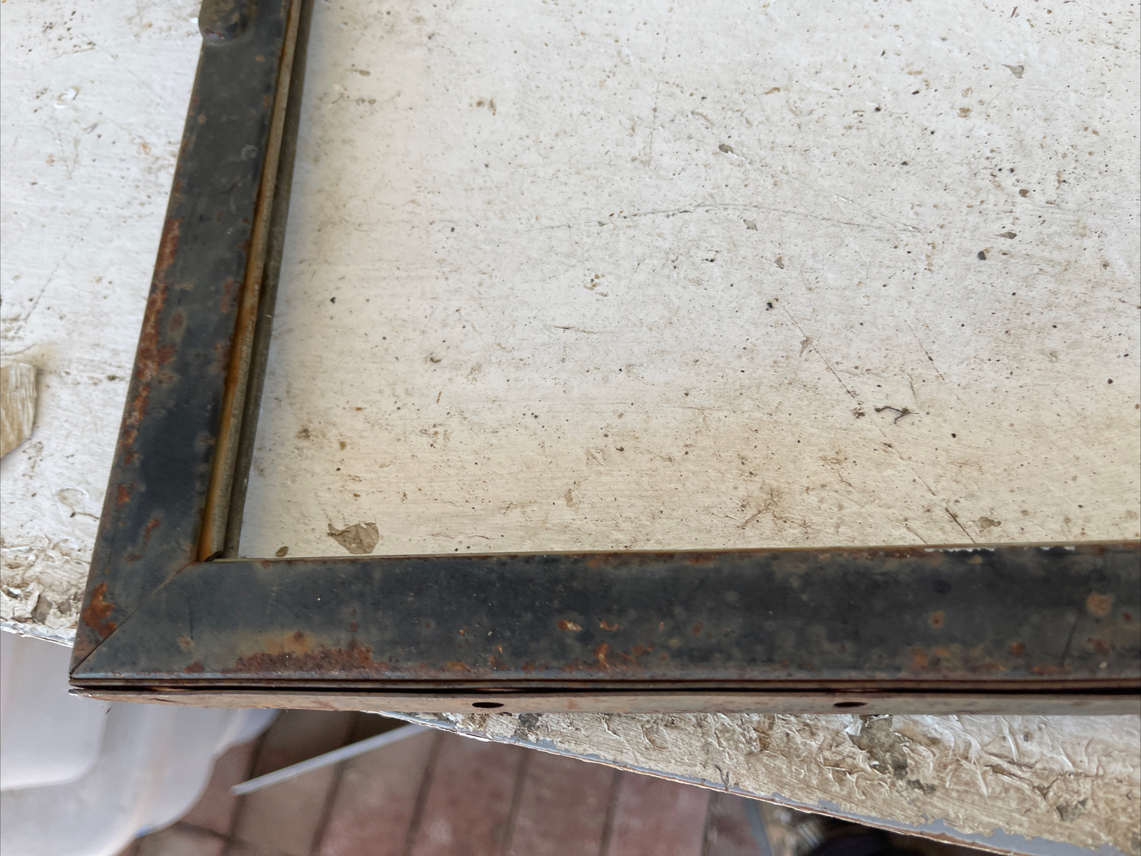 Vintage Windshield Frame with Hinge & Handles 41&Prime; x 9.5&Prime;