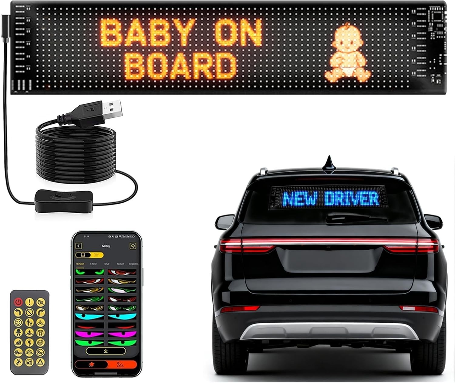 Flexible LED Scrolling Display for Vehicles and Promotions – 23.5 » x 4.7 »