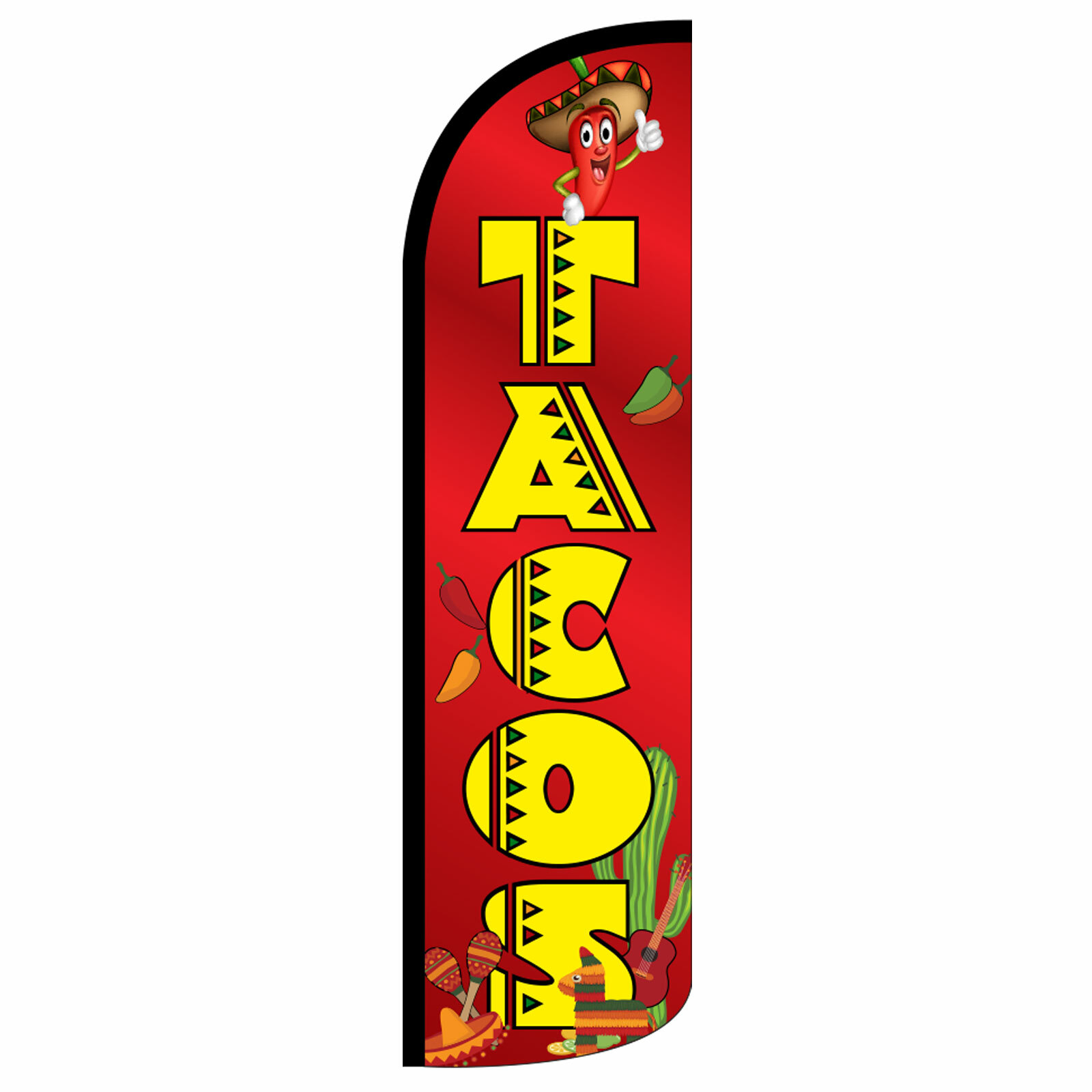 Tacos Flag Flutter Feather Banner Swooper Extra Wide Windless Bundle