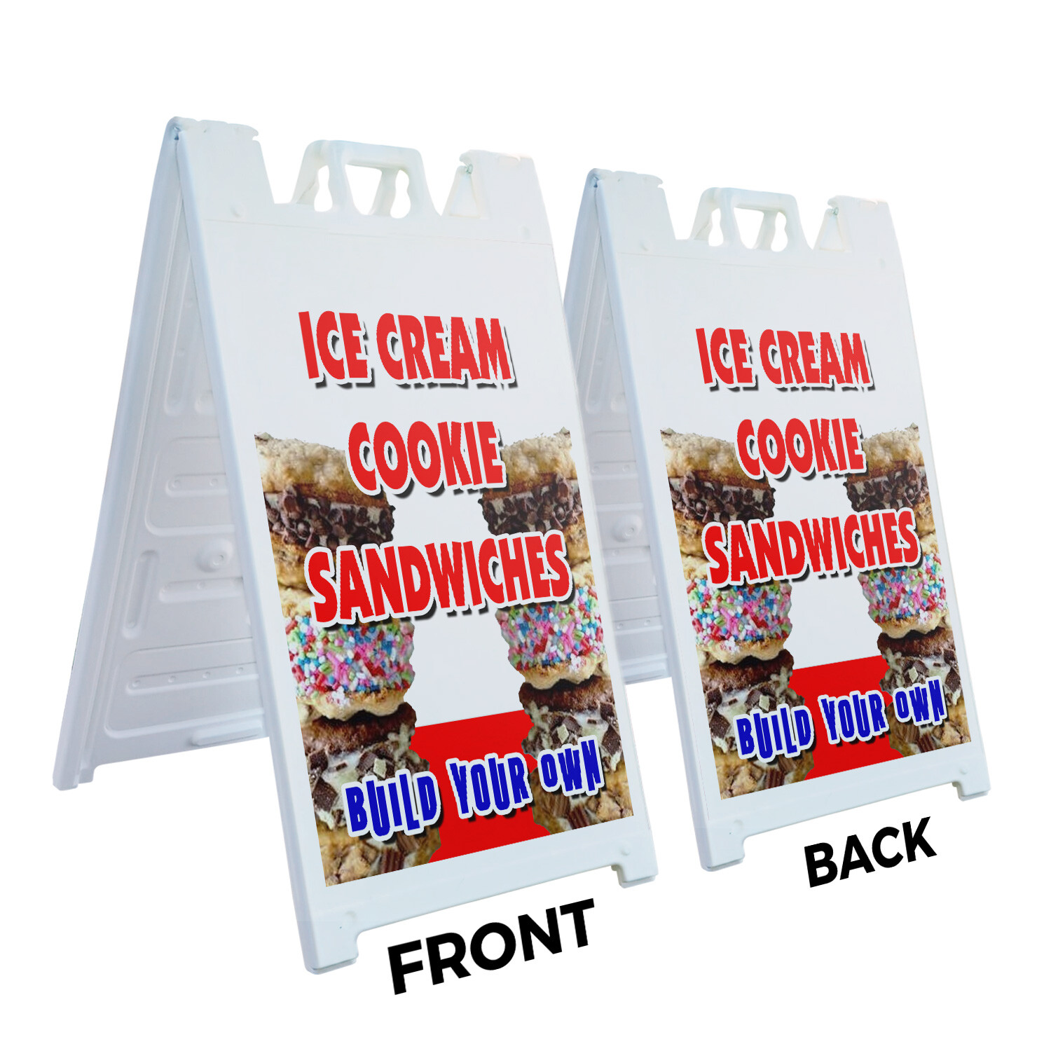 A-frame Sidewalk Ice Cream Cookie Sanwiches Build Your Own 24&Prime; x 36&Prime; Double Side