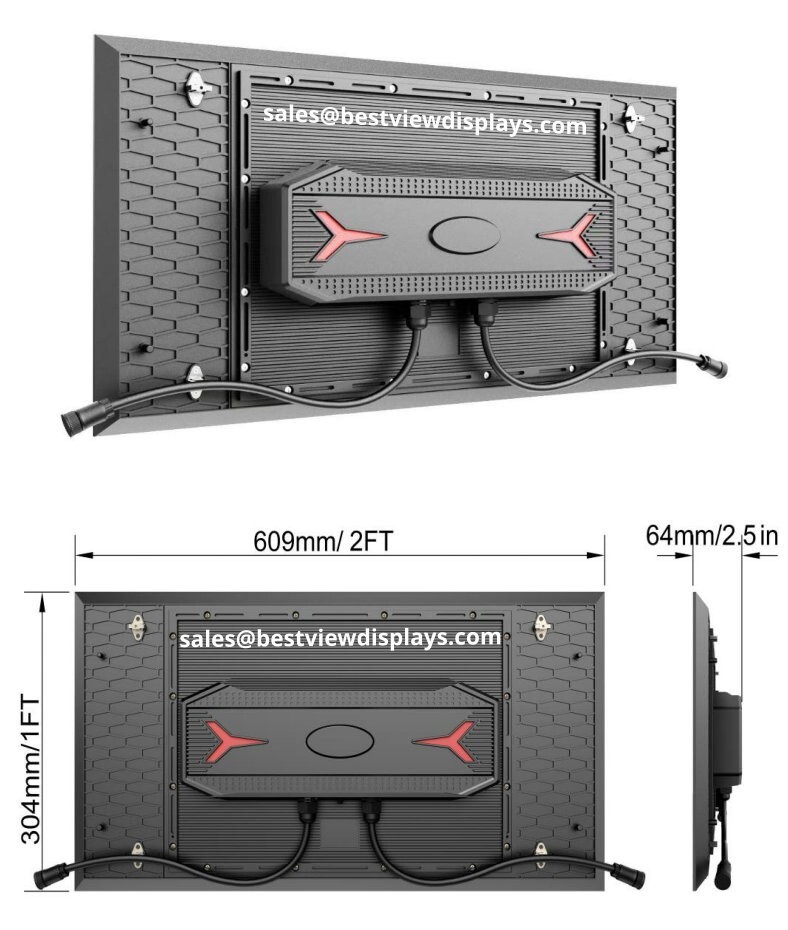 LED Sign P6MM 2&rsquo;x18&prime; SF, or 2×9, DF Full Color Programmable IP67 Outdoor Spanner