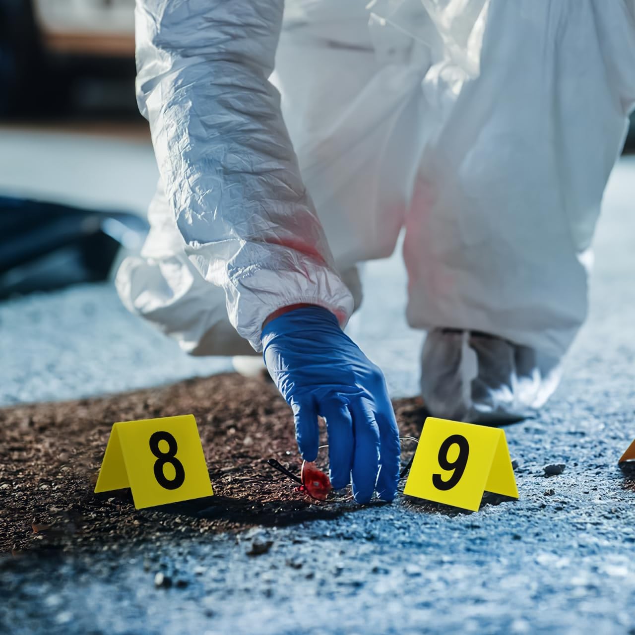 10 PCS Yellow Crime Scene Evidence Table Number Marker Tent Cards Signage
