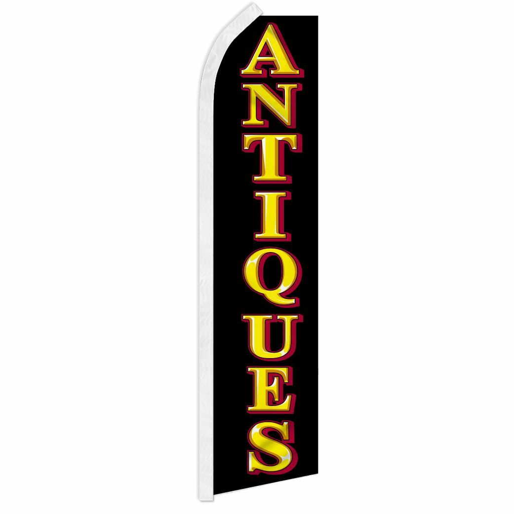 « ANTIQUES » advertising super flag swooper banner business sign vintage rare