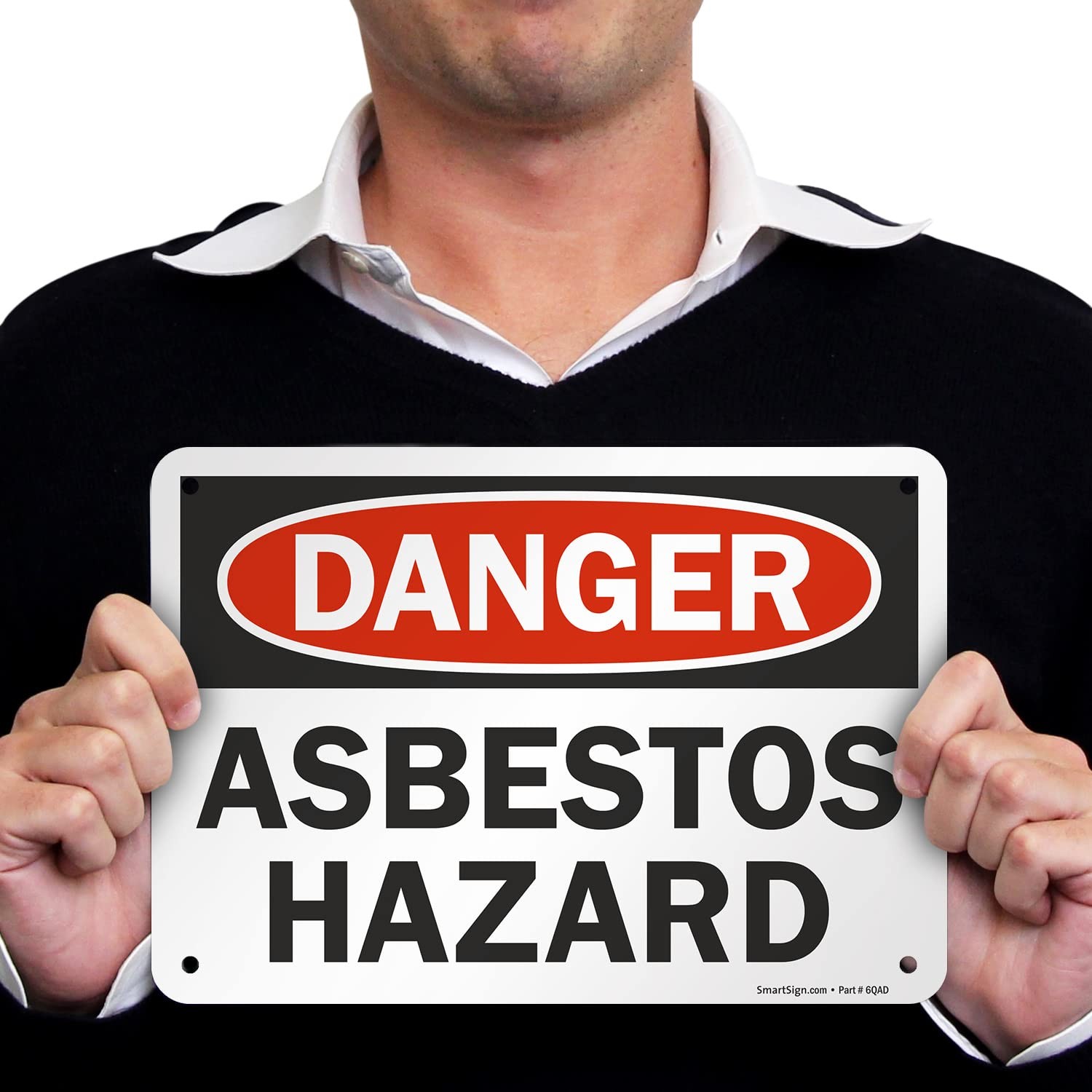 7×10 Inch OSHA Metal Sign Danger Asbestos Hazard Rustproof Aluminum 40 Mil