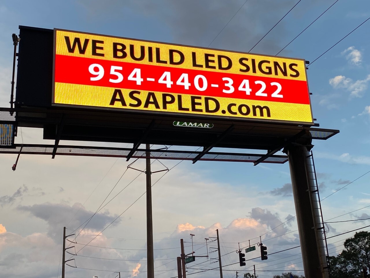 LED Sign Outdoor Board Full Color Programmable 19&Prime; x 63&Prime; – Made in USA