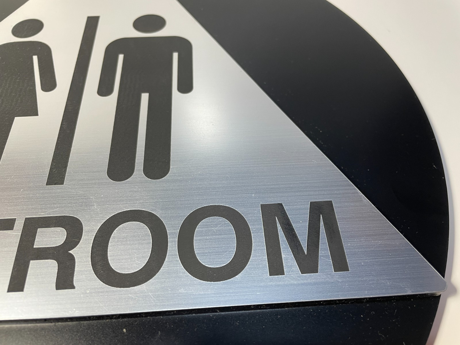 NEW ADHESIVE UNISEX RESTROOM SIGN ROUND 12&Prime; DIAMETER WEIGHS 1.5-2 LBS DURABLE