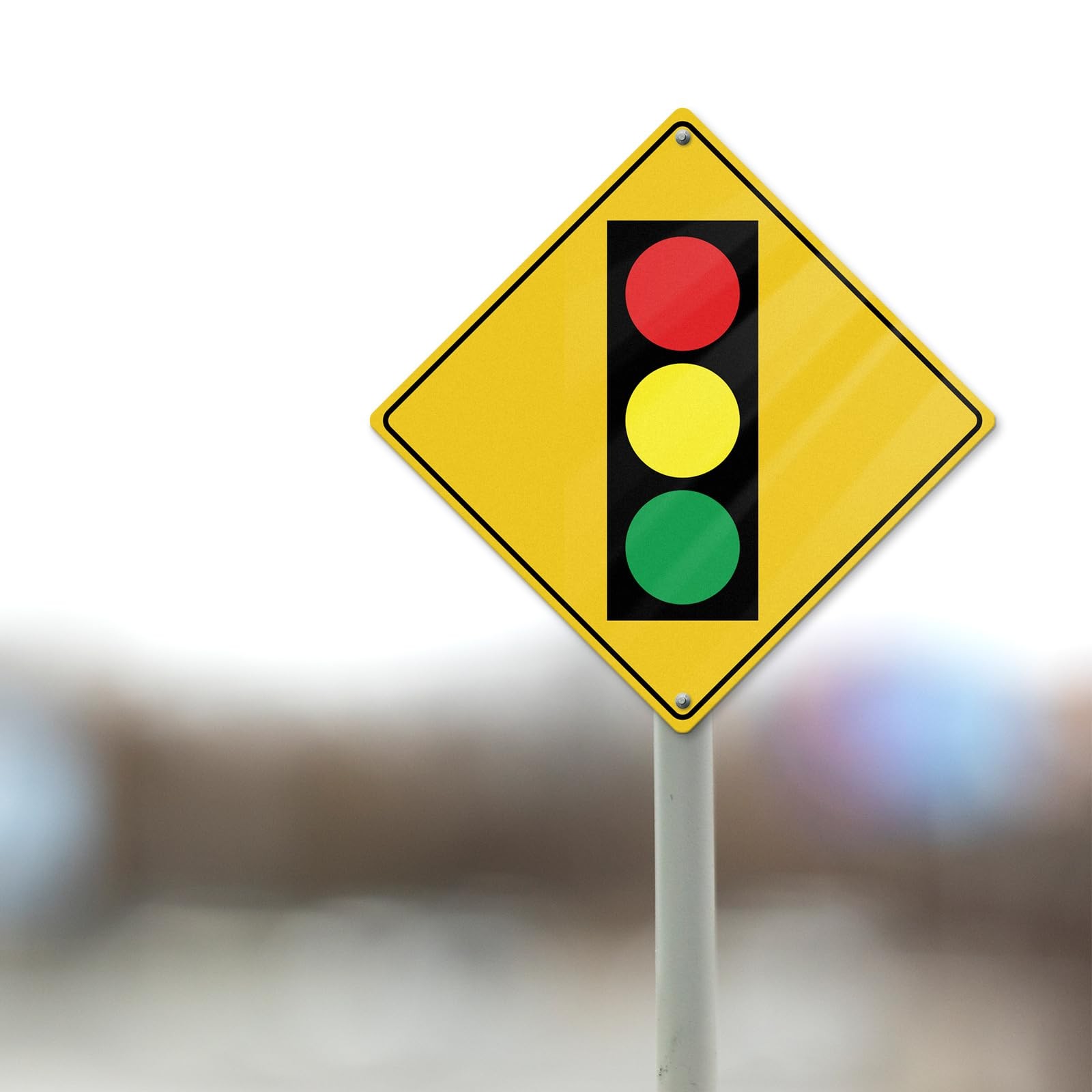 Traffic Light Signs 12 × 12 Inch Aluminum Pre-Drill Hole Crossing Signals Wat…