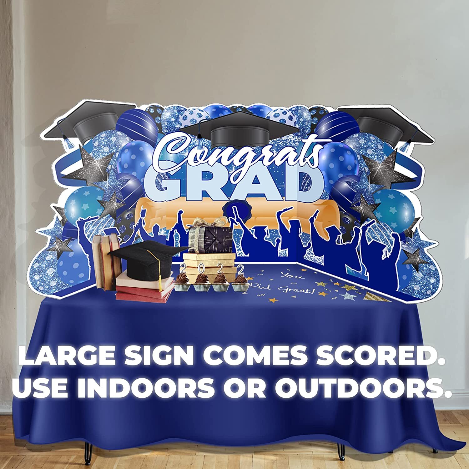 6×3 Feet Graduation Yard Sign with Stakes, Weatherproof for Grad Party