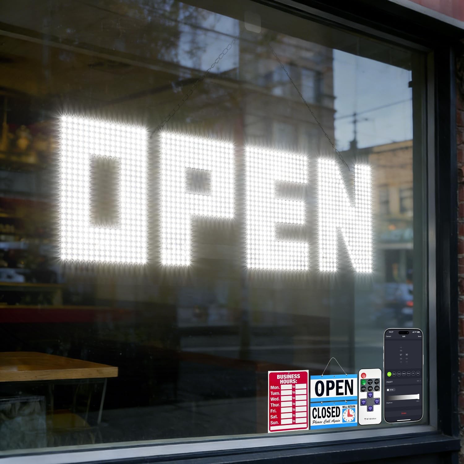 36&Prime;X12&Prime; Bright Dimmable LED Open Sign for Storefronts, Bars & Cafes