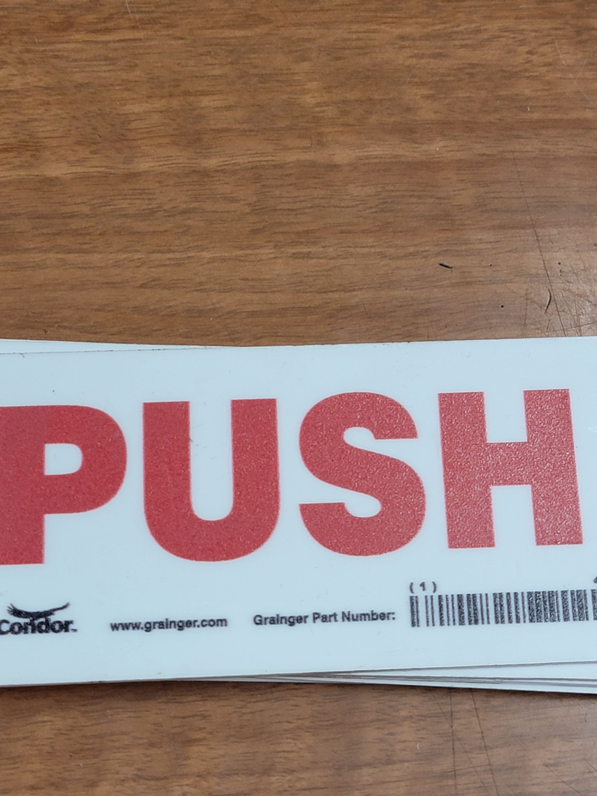 Condor 471W39 Safety Sign, 2-1/2&Prime; H, 7 In W, Horizontal Rec, English, RA. 2pk