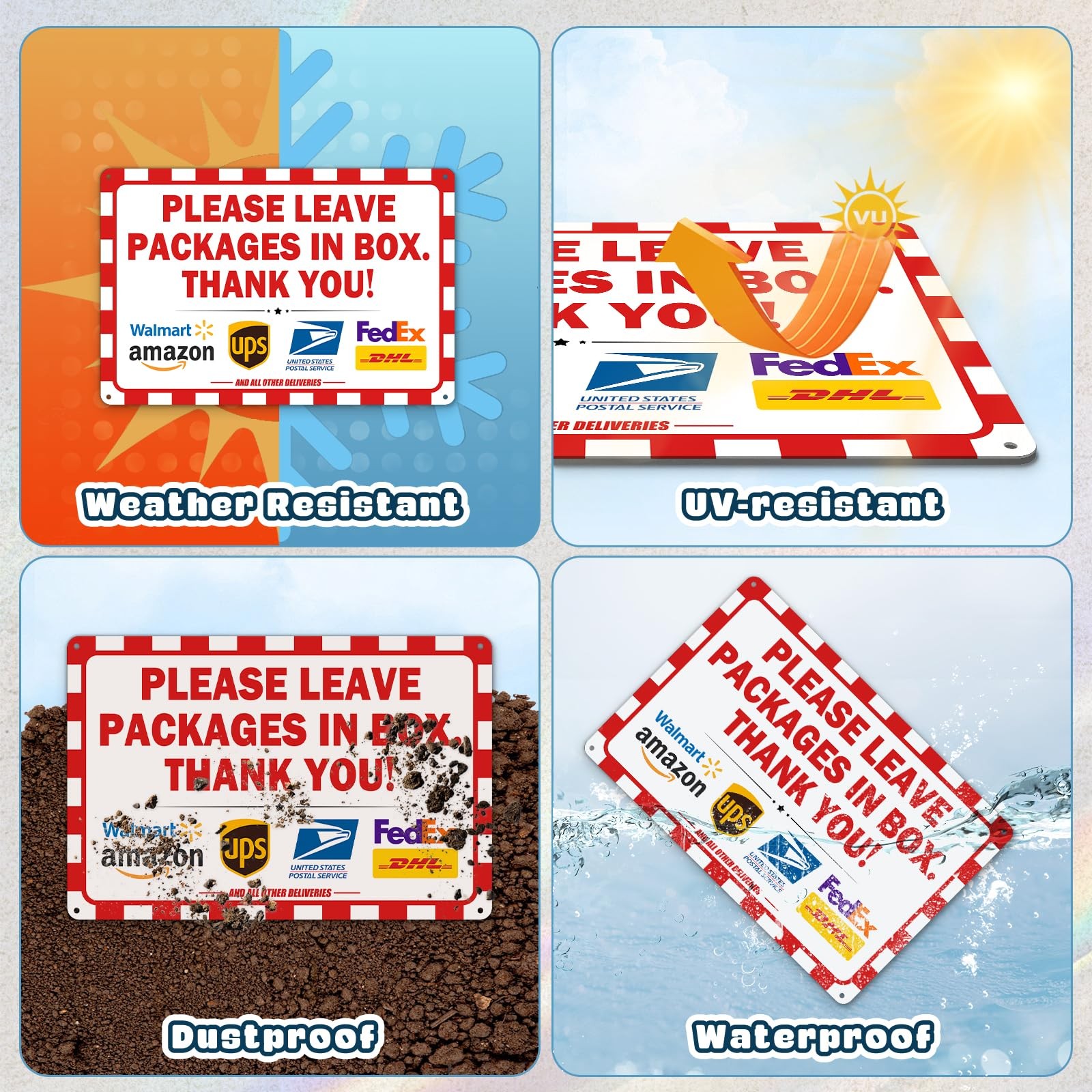8×12&Prime; « Please Leave Packages in Box » Package Delivery Sign for Outside