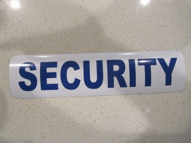 SECURITY White & Blue Vehicle Magnetic Sign 3&Prime;x12&Prime; for Car Truck Van SUV