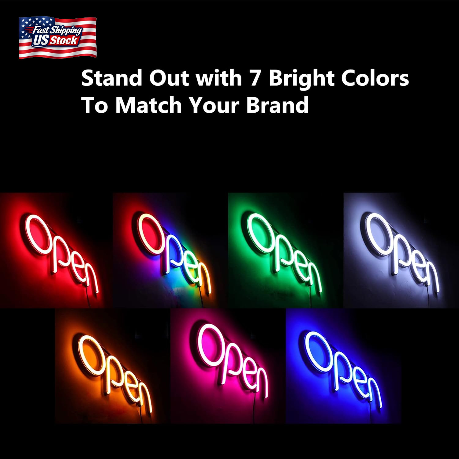 LED Open Sign,16X6 Inch Open Sign for Business,With Multiple Flashing Modes, Ide