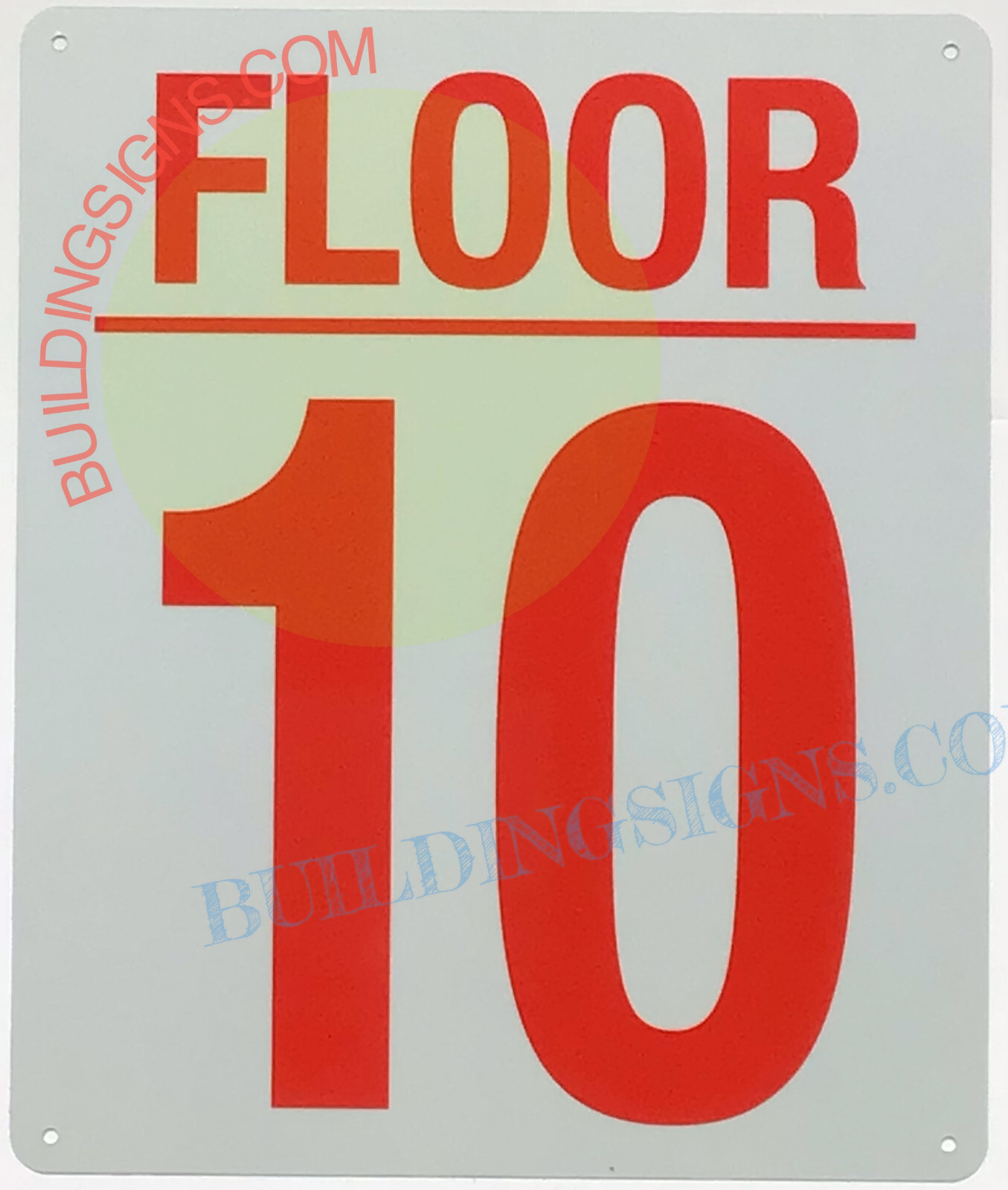 10 FLOOR SIGN (10×12, White, Aluminum)