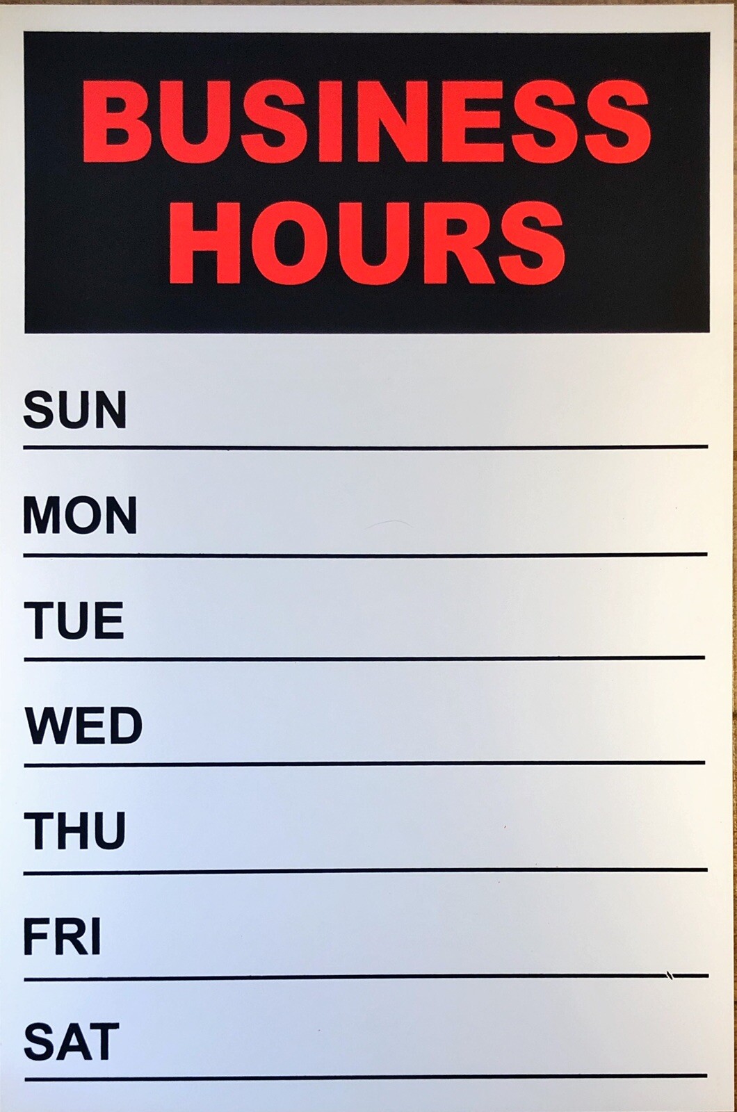 4 Pack BUSINESS HOURS Sign 12”x8” Brand New SEALED