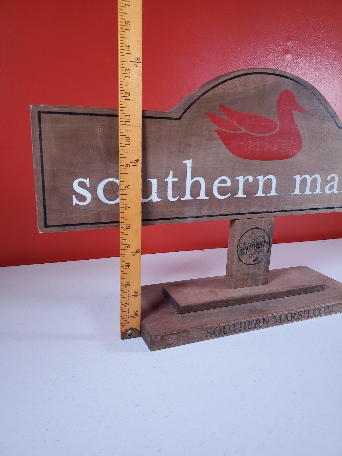 SOUTHERN MARSH Wooden Store Display Sign Red Duck, Clothing Used Fixture [CB22]