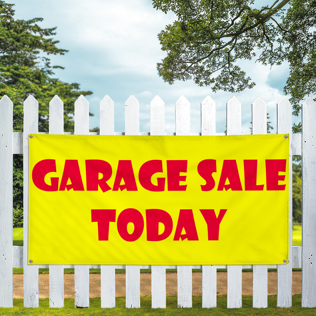 Vinyl Banner Multiple Sizes Garage Sale Today Business Business Outdoor