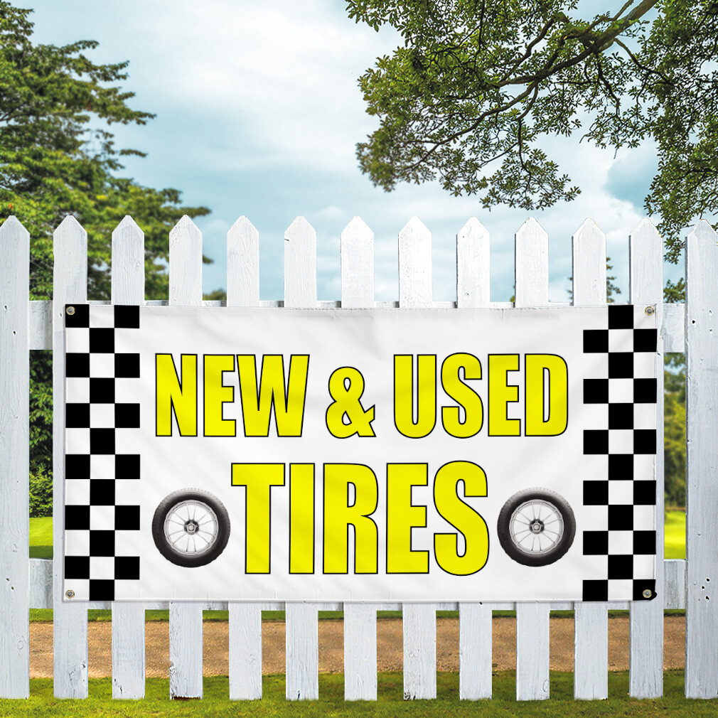 Vinyl Banner Multiple Sizes New & Used Tires Advertising Printing A Business