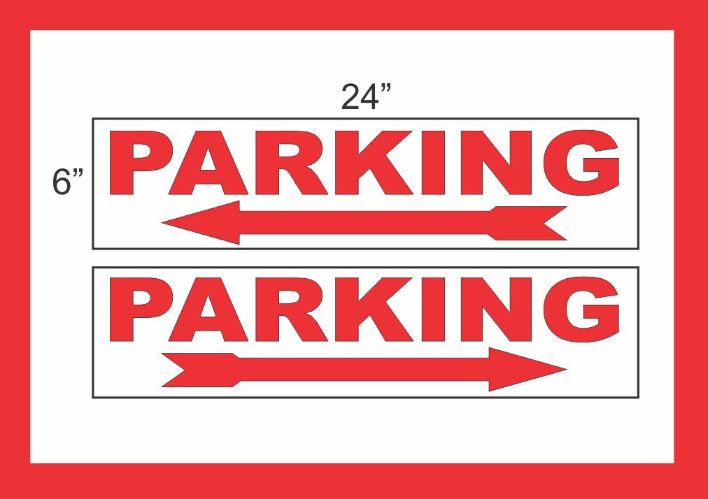 PARKING with Arrow 6&Prime;x24&Prime; RIDER SIGNS Buy 1 Get 1 FREE 2 Sided Plastic