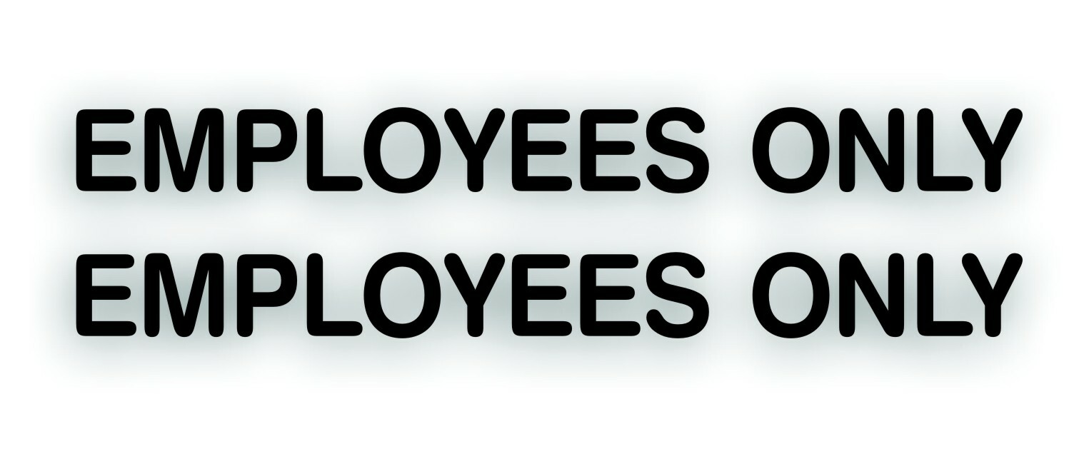 Office Shop Decal EMPLOYEES ONLY for business entrance glass door wall sign BK L