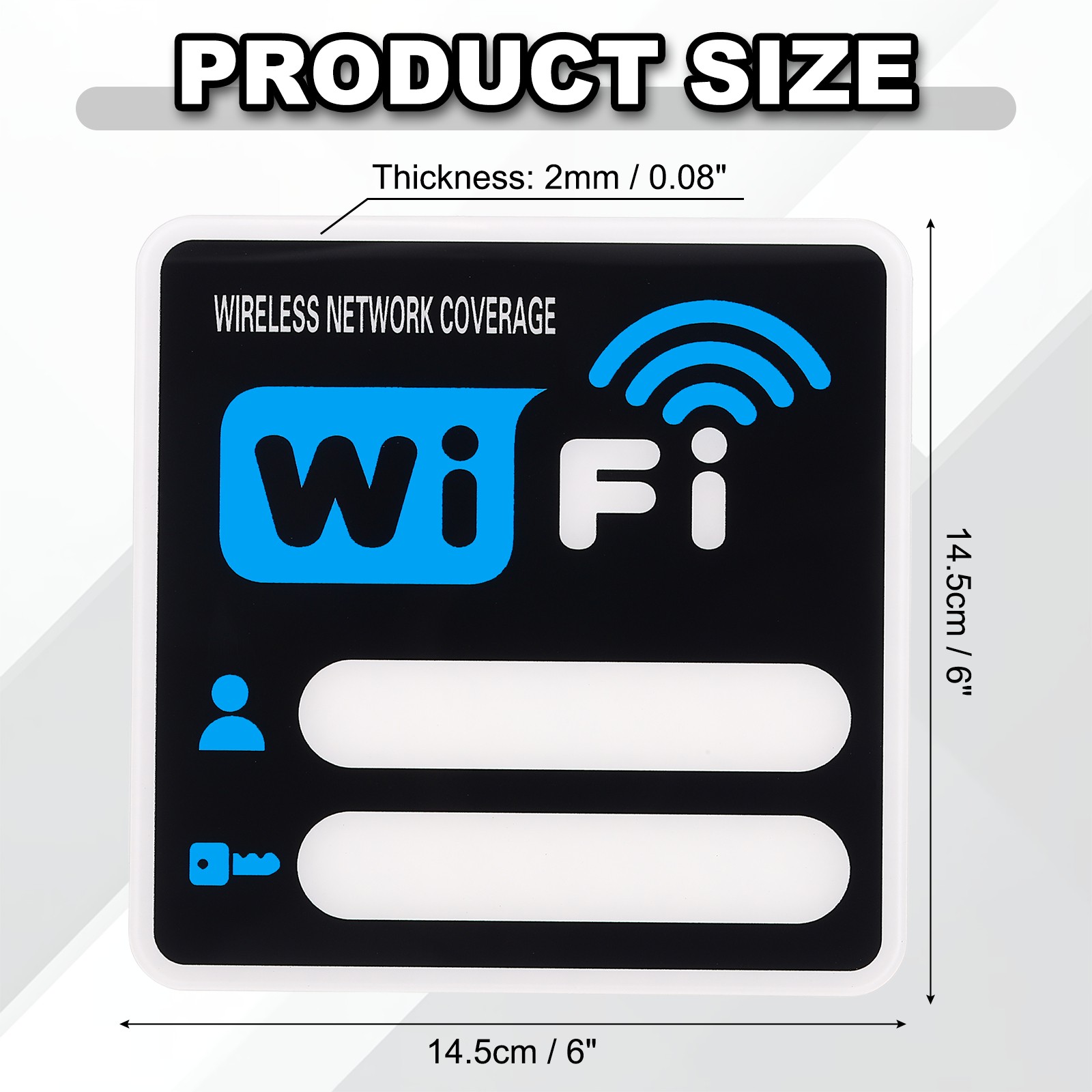 8&Prime; x 8&Prime; Wifi Password Sign, 1 Pcs Acrylic WiFi Sign Self Adhesive, Blue