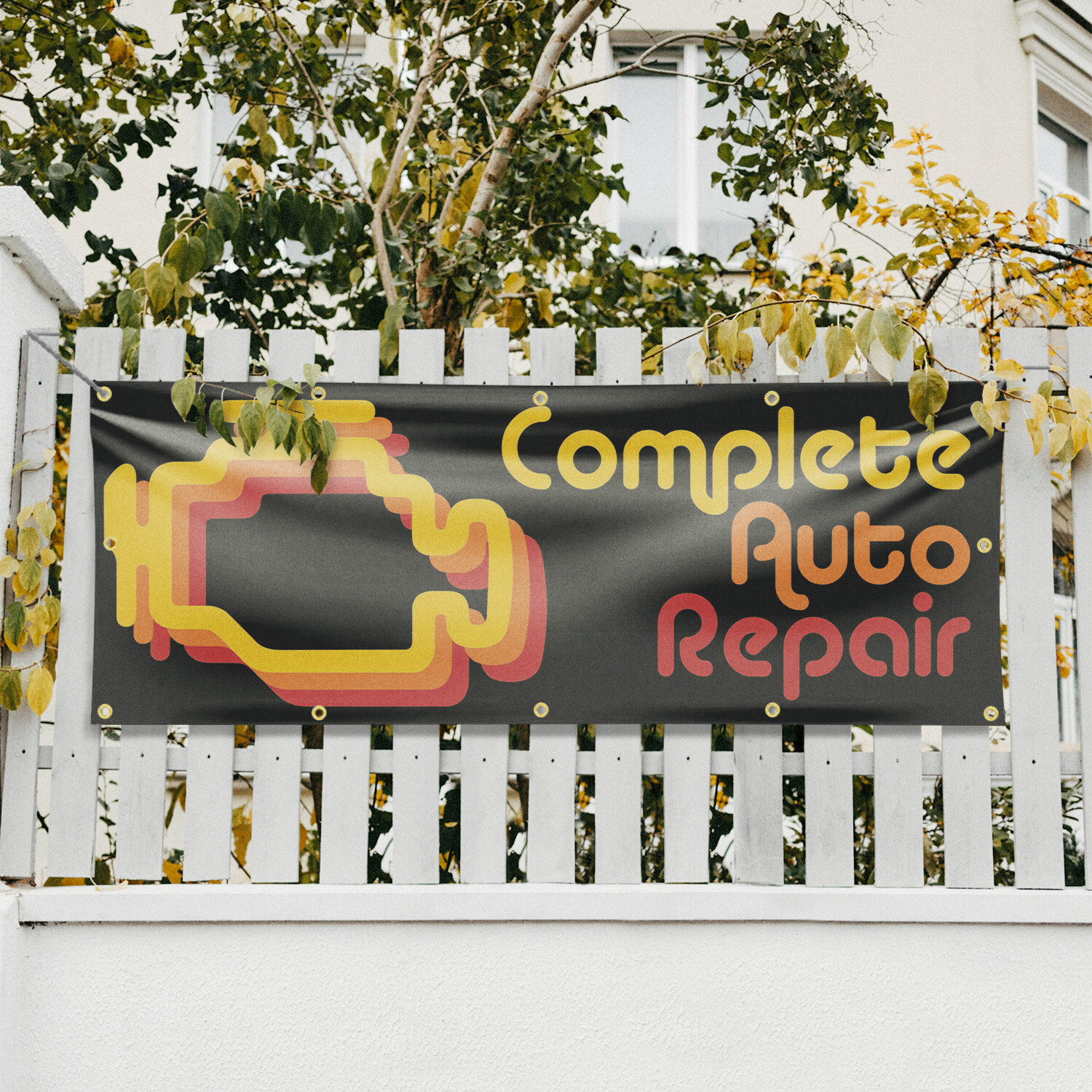 Complete Auto Repair Vinyl Banner Sign with Metal Grommets Heavy-Duty