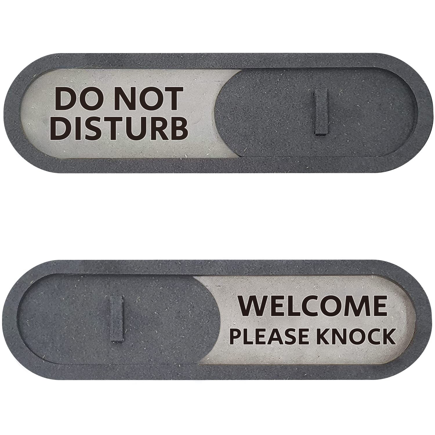 7.5×2.2 Inch Gray Premium MDF Do Not Disturb Welcome Slider Privacy Door Sign