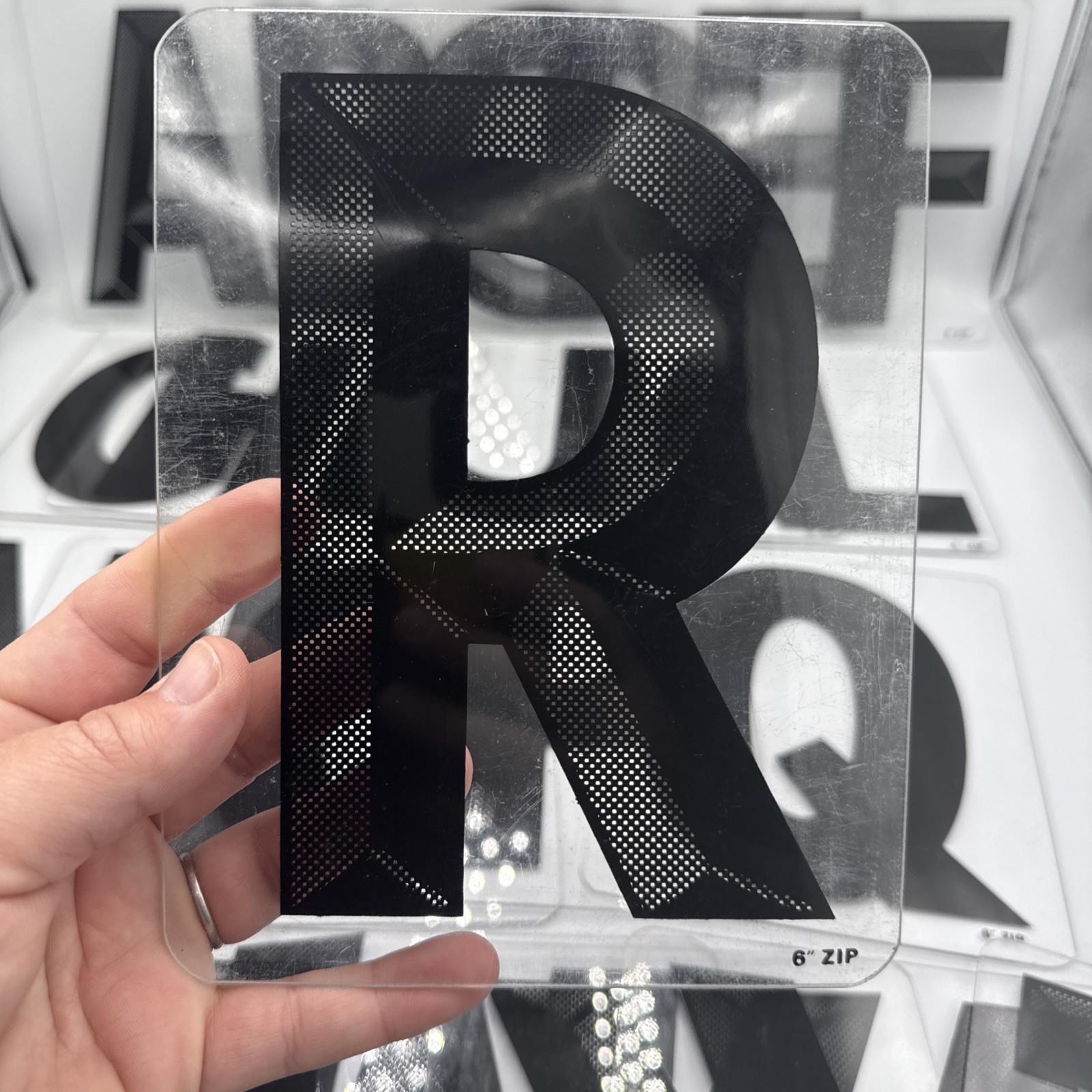 Lot 6&Prime; Acrylic Wagner Zip-Change Marquee Sign Letters Full Alphabet Half Tone