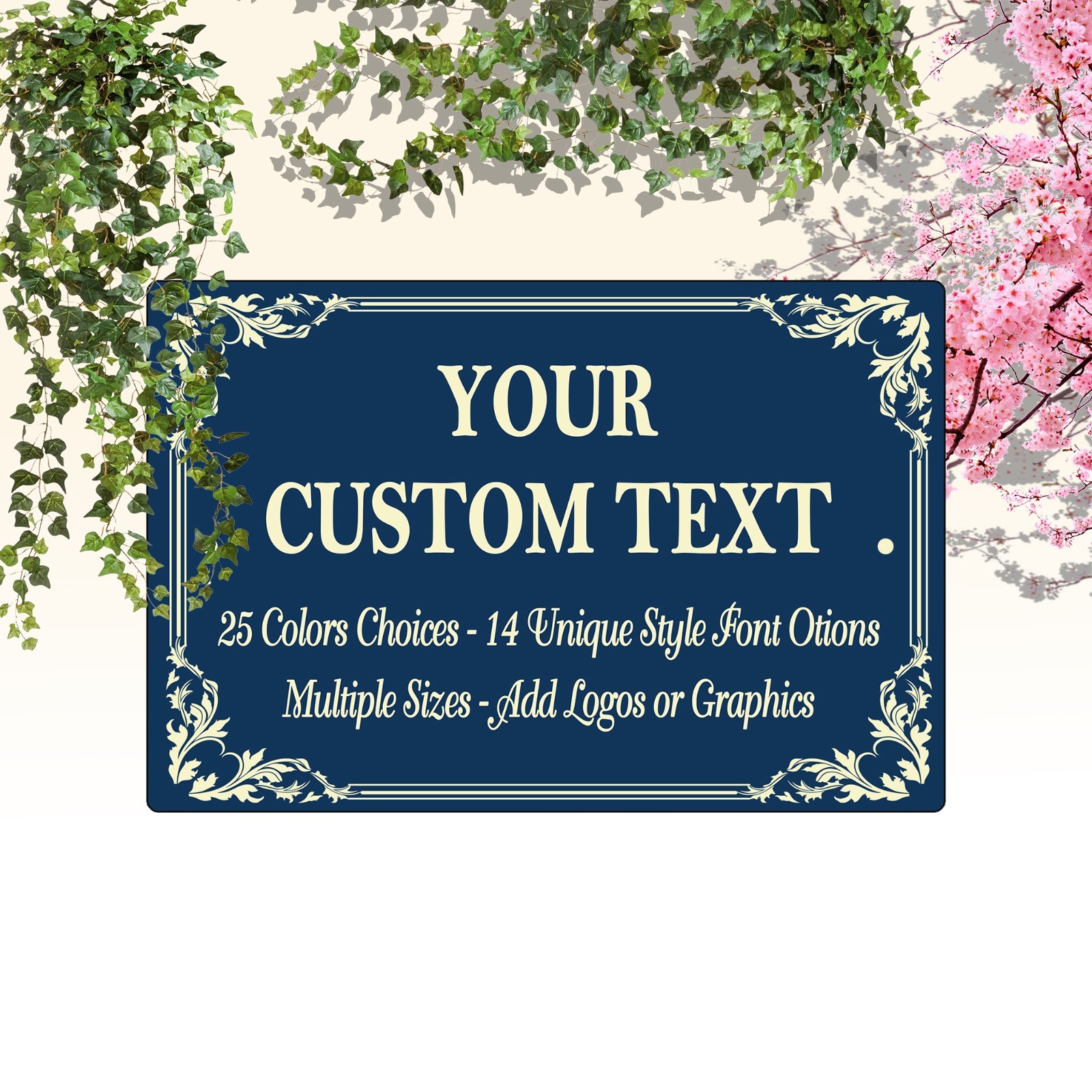 Custom Aluminum Sign Customized Your Own Text, Image, Logo, Choice Colors & Font
