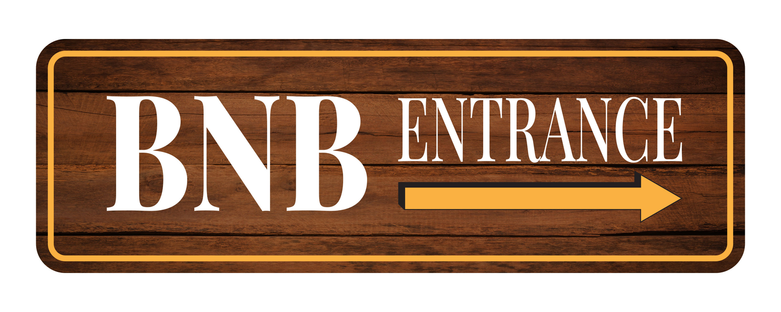 Standard Plus BNB Entrance (Right Arrow) Door or Wall Sign | BnB Hosting Signage