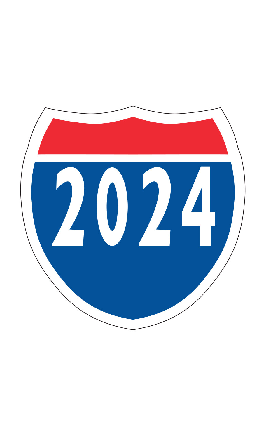 SSWBasics Interstate Sign Windshield Stickers – « 2024 » – Pack of 12