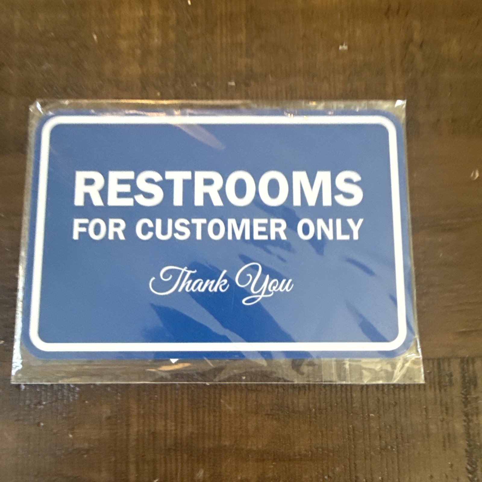 Signs ByLITA Classic Framed Restrooms for Customers Sign Blue 4&Prime; x 6&Prime; Small