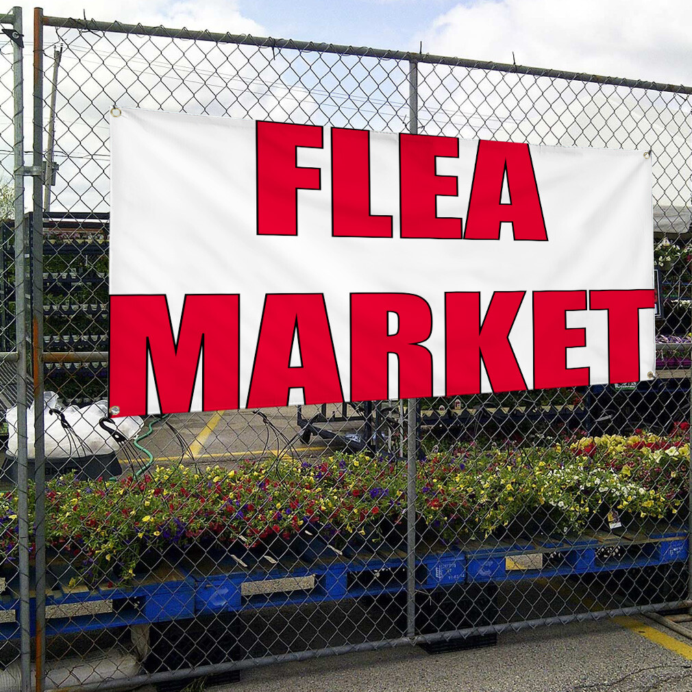 Vinyl Banner Multiple Sizes Flea Market Outdoor Advertising Printing J Business