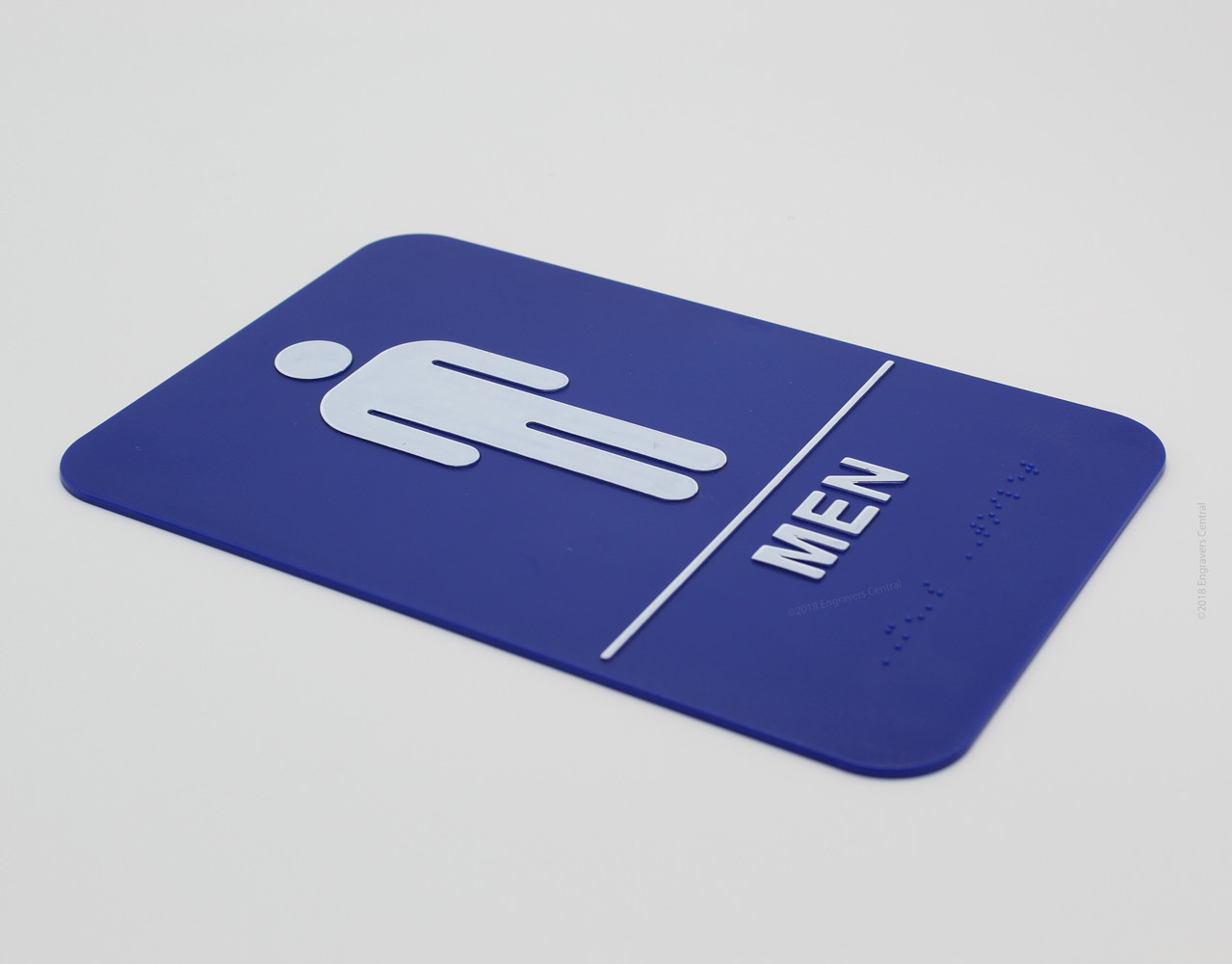 Men & Woman&rsquo;s Braille ADA Restroom Signs – Choose: Black or Blue