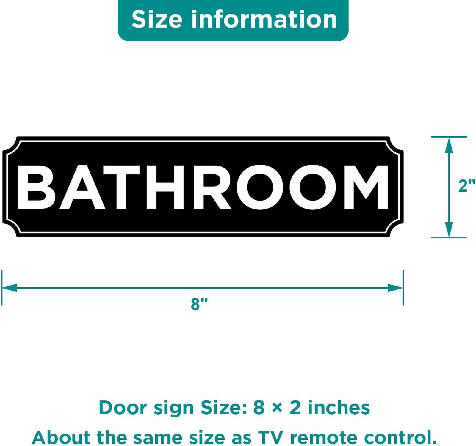 Bathroom Signs Decor Black Vinyl 8×2 Inches Unisex Restroom Door Stickers Set of